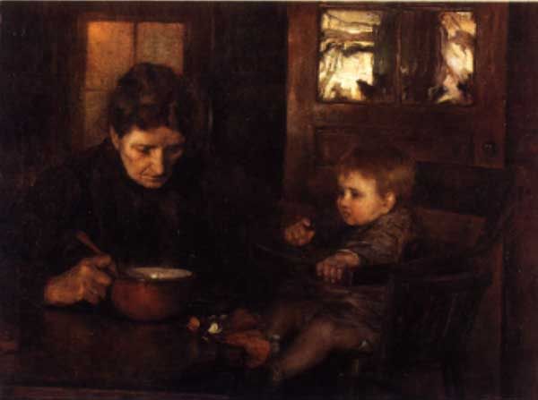 Retrato madre con su Hijo, vintage artwork by Luis Graner Y Arrufi, 12x8" (A4) Poster