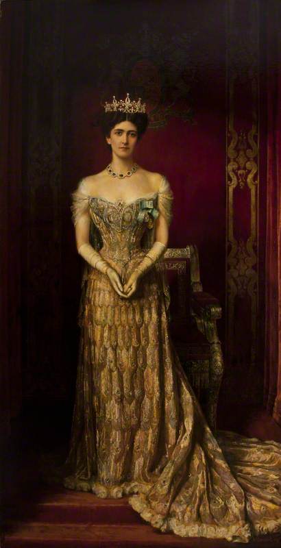 Mary Victoria Leiter, Lady Curzon, vintage artwork by William Logsdail, 12x8" (A4) Poster