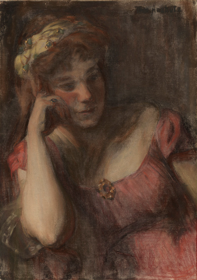 Study for "Becky Sharp", vintage artwork by Thomas P. Anshutz, 12x8" (A4) Poster