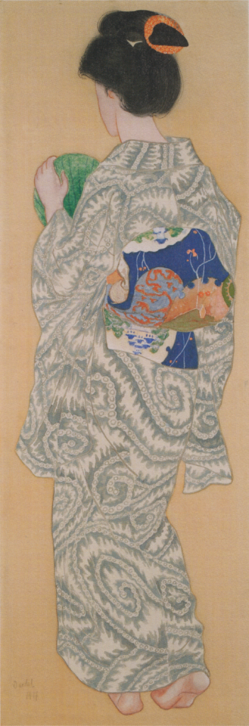 Japanese Woman, vintage artwork by Nils Dardel, 12x8" (A4) Poster