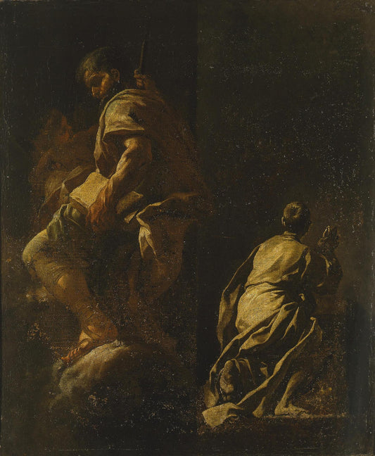 Sketch of Human Figures, vintage artwork by Francesco Solimena, 12x8" (A4) Poster