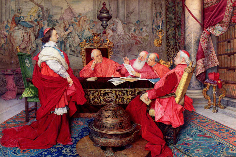 Cardinal Richelieu And His Council by Giuseppe Signorini,A3(16x12")Poster