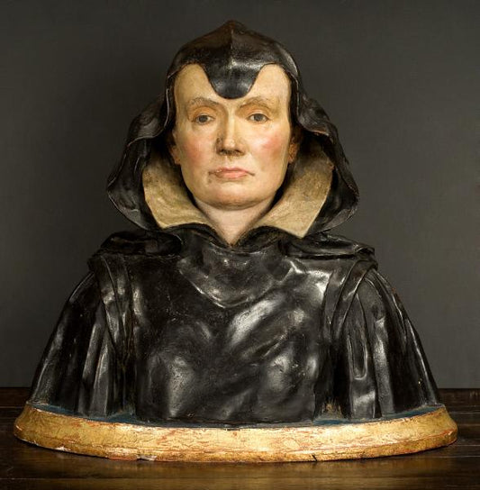 Bust of a Widow, vintage artwork by Italian School 17th Century - Unknown, 12x8" (A4) Poster