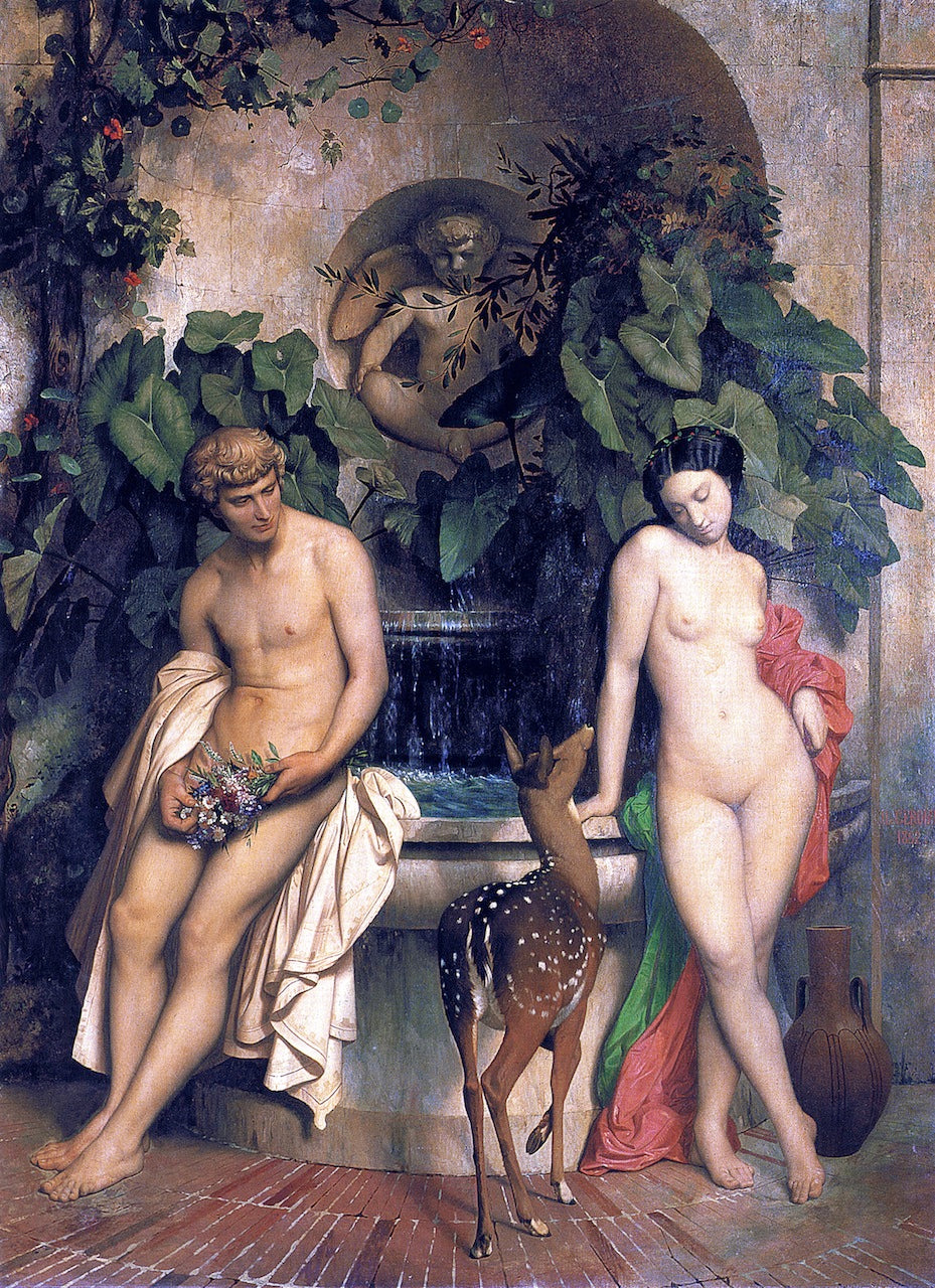 The Idylle, vintage artwork by Jean-Leon Gerôme, 12x8" (A4) Poster