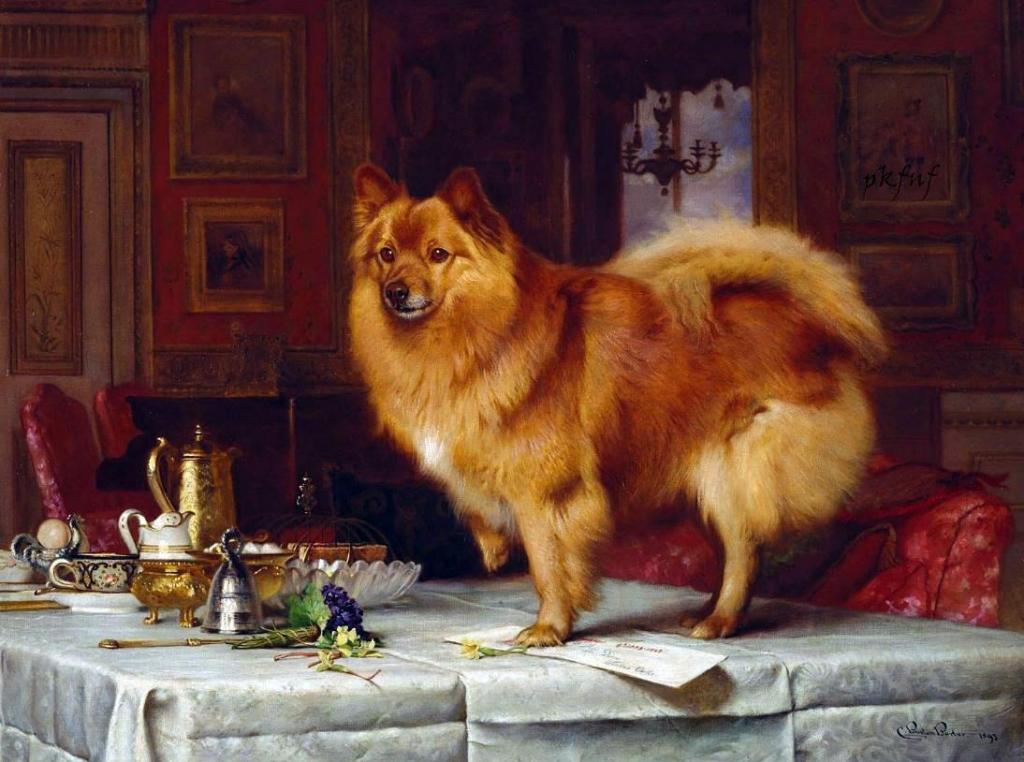 Marco on the Queen's Breakfast Table, vintage artwork by Charles Burton Barber, 12x8" (A4) Poster