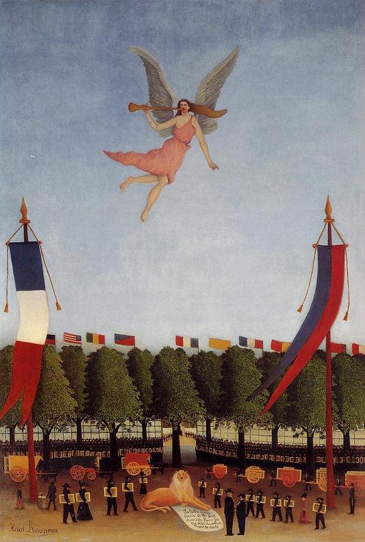 Liberty Inviting Artists to Take Part in the 22nd Exhibition of the Society of Independent Artists, vintage artwork by Henri Rousseau, 12x8" (A4) Poster