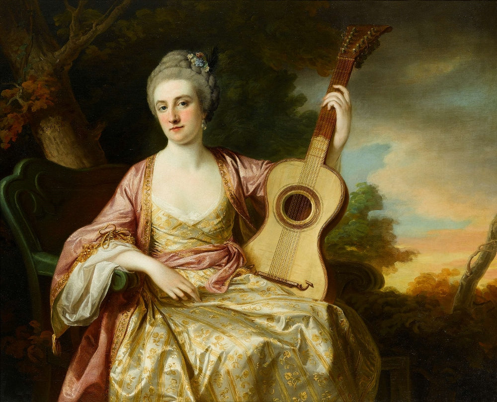 Portrait of Maria Walpole, Countess Waldegrave, vintage artwork by Francis Cotes, R.A., 12x8" (A4) Poster