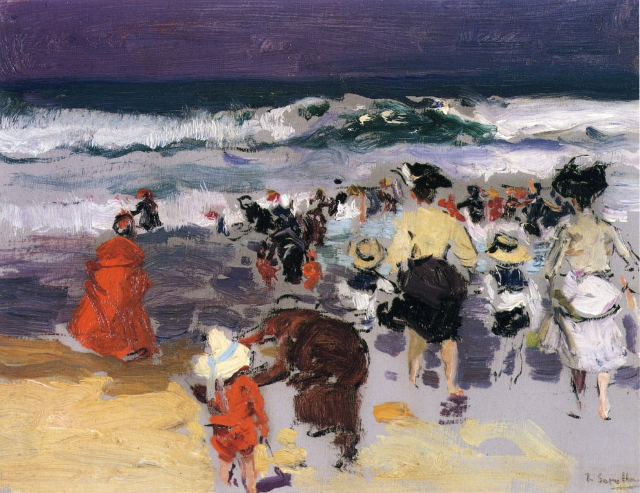 The Beach at Biarritz (sketch) by Joaquin Sorolla y Bastida,A3(16x12")Poster
