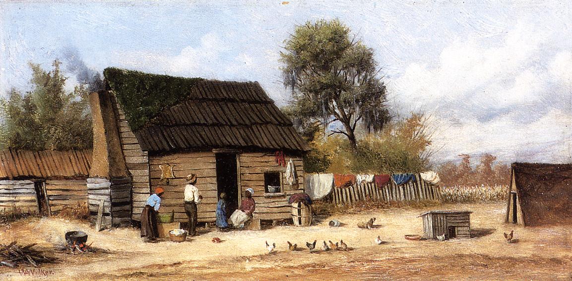 Cabin in the South, vintage artwork by William Aiken Walker, 12x8" (A4) Poster