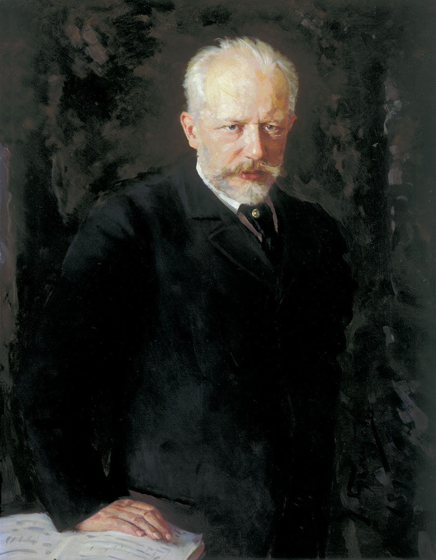 Portrait of Composer Pyotr Tchaikovsky, vintage artwork by Nikolai Dmitrievich Kuznetsov, 12x8" (A4) Poster