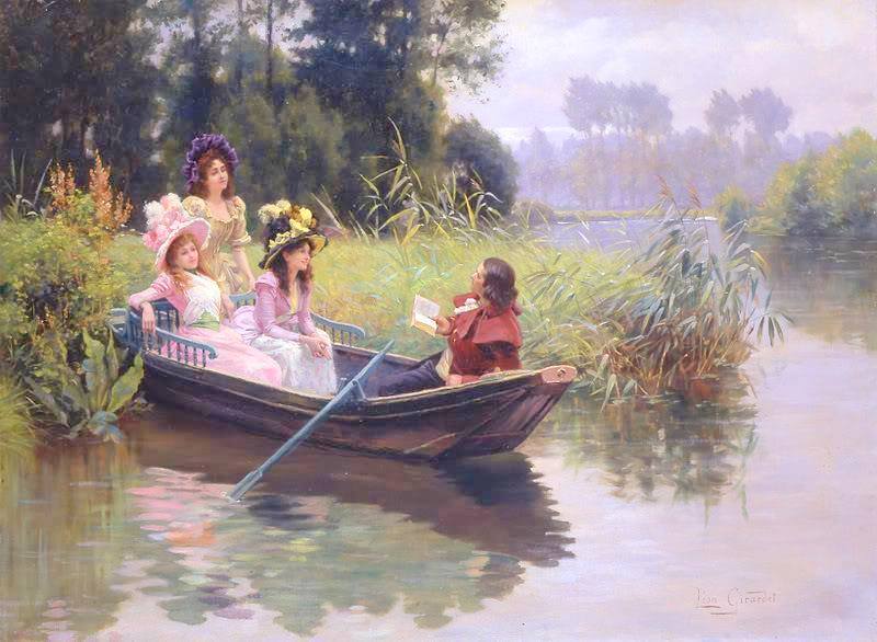 A Captive Audience, vintage artwork by Leon Girardet, 12x8" (A4) Poster