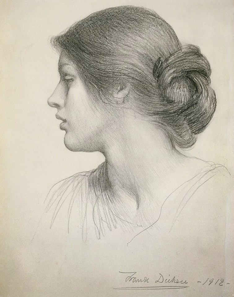 Beatrice Stuart, vintage artwork by Sir Francis Bernard (Frank) Dicksee, 12x8" (A4) Poster