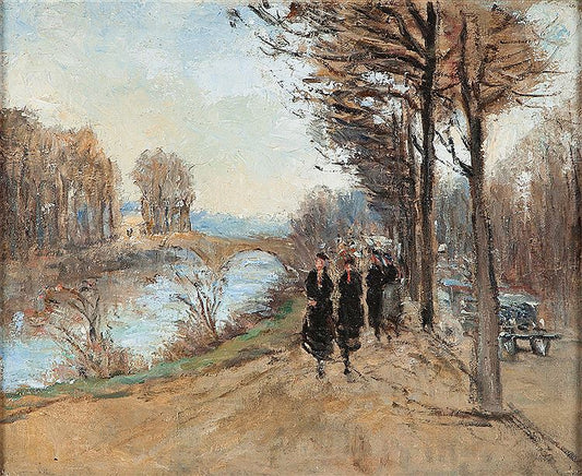 The Canal at Moret, vintage artwork by Pierre-Eugène Montezin, 12x8" (A4) Poster