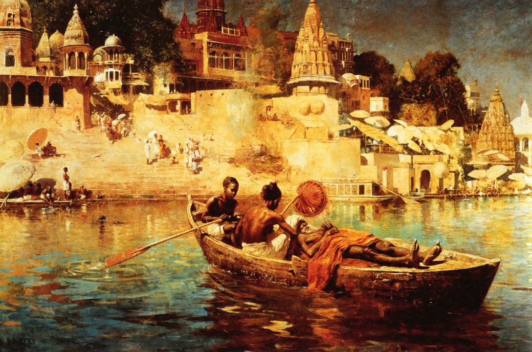The Last Voyage: A Souvenir of the Ganges, vintage artwork by Edwin Lord Weeks, 12x8" (A4) Poster