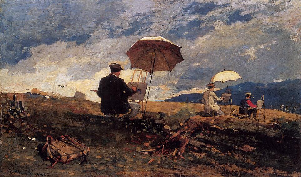 Artists Sketching in the White Mountains, vintage artwork by Winslow Homer, 12x8" (A4) Poster
