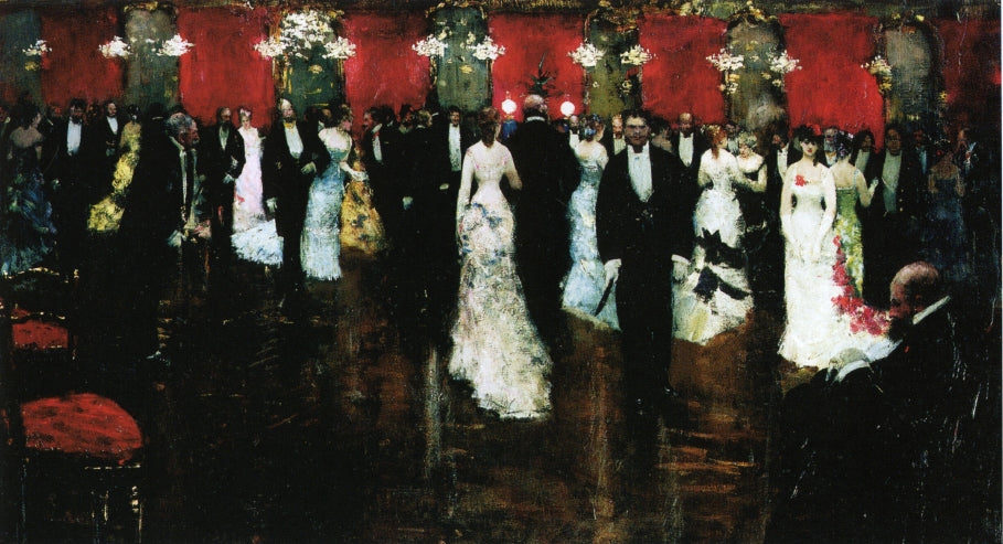 Bal a la Presidence, vintage artwork by Jean-Georges Beraud, 12x8" (A4) Poster