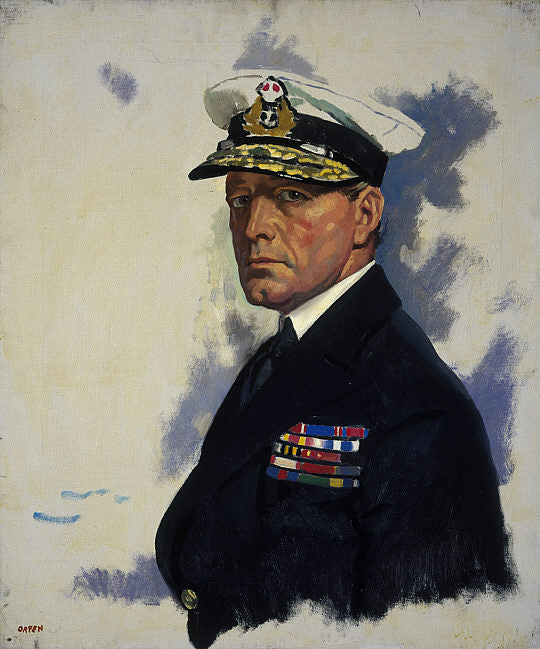 David Beatty, 1st Earl Beatty, vintage artwork by Sir William Orpen, R.A., R.H.A., 12x8" (A4) Poster