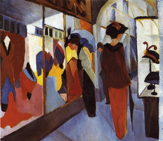 Fashion Shop, vintage artwork by August Macke, 12x8" (A4) Poster