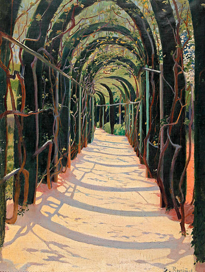 Jardin, vintage artwork by Santiago Rusiñol Prats, 12x8" (A4) Poster