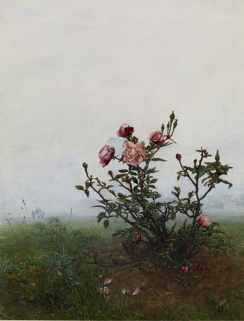 The Rosebush, vintage artwork by Leon Bonvin, 12x8" (A4) Poster