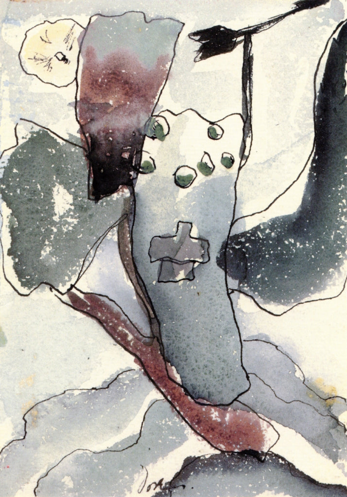 Cross and Weather Vane (study), vintage artwork by Arthur Dove, 12x8" (A4) Poster