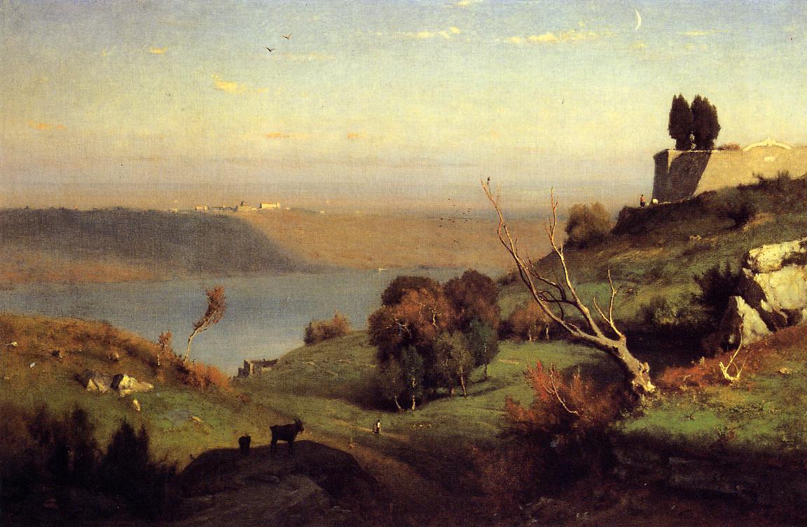 Castel Gandolfo, vintage artwork by George Inness, 12x8" (A4) Poster