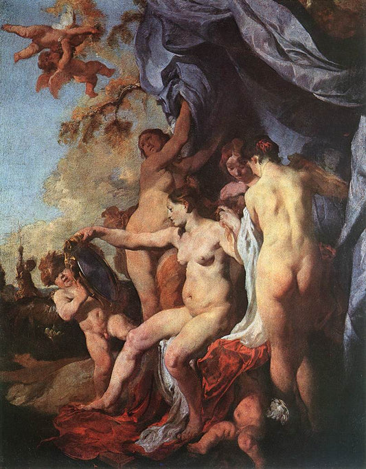 Venus in Front of the Mirror, vintage artwork by Johann Liss, 12x8" (A4) Poster