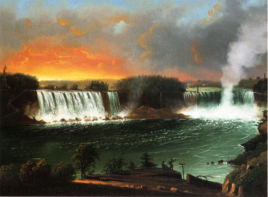 Niagara Falls from Table Rock, vintage artwork by Nicolino Calyo, A3 (16x12") Poster Print