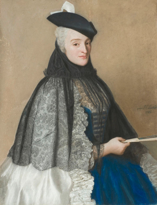 Portrait of Mme Boère, vintage artwork by Jean-Étienne Liotard, 12x8" (A4) Poster