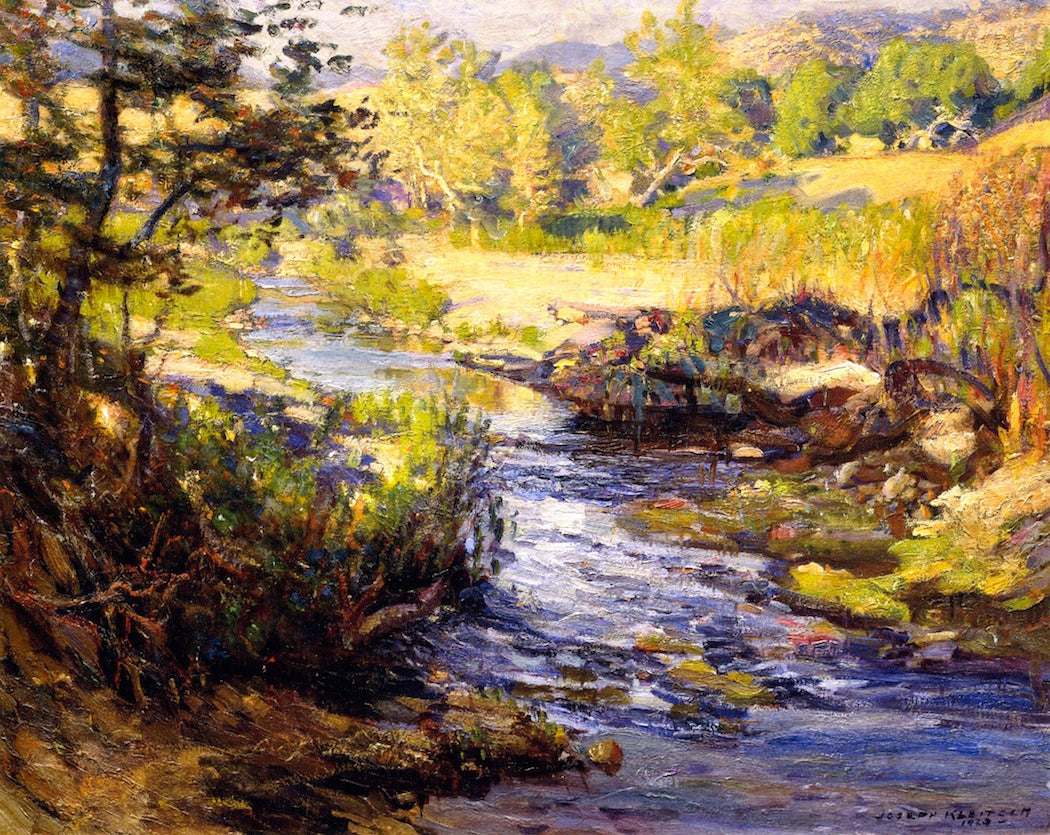 Creek - Laguna Canyon, vintage artwork by Joseph Kleitsch, 12x8" (A4) Poster