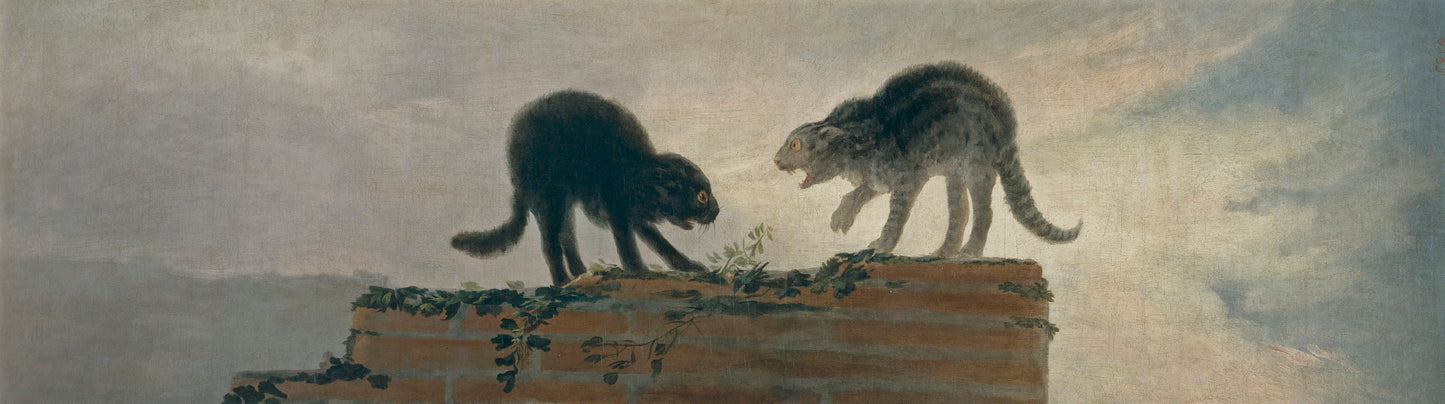 Catfight, vintage artwork by Francisco de Goya y Lucientes, 12x8" (A4) Poster