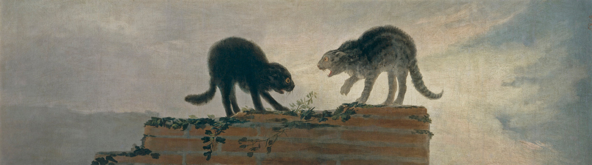 Catfight, vintage artwork by Francisco de Goya y Lucientes, 12x8" (A4) Poster