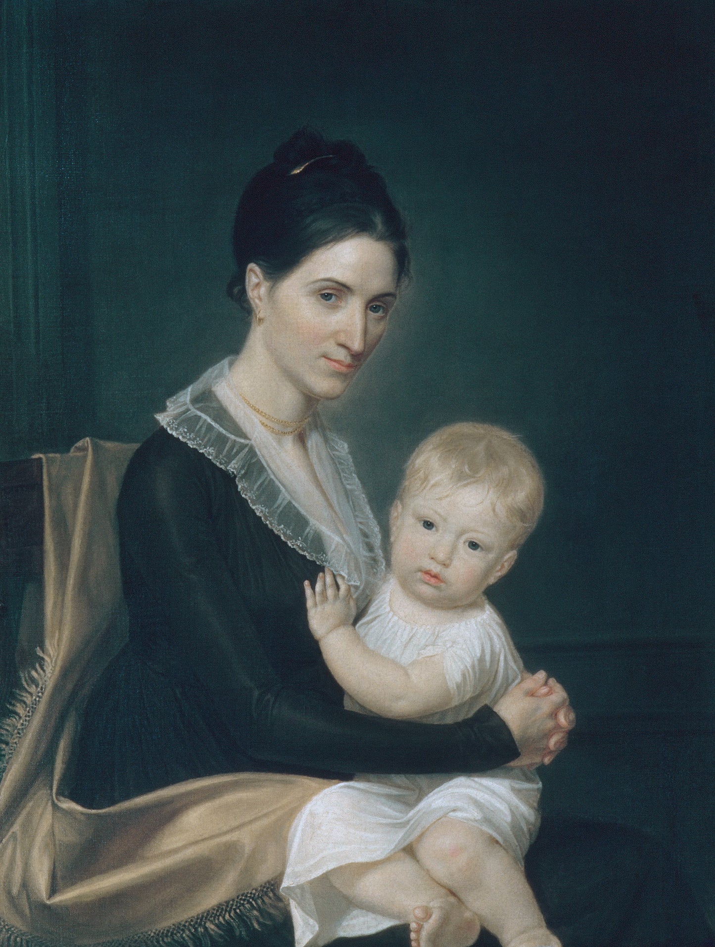 Mrs. Marinus Willett and Her Son Marinus, Jr., vintage artwork by John Vanderlyn, 12x8" (A4) Poster