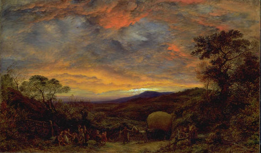 Harvest Home, Sunset: The Last Load, vintage artwork by John Linnell, A3 (16x12") Poster Print