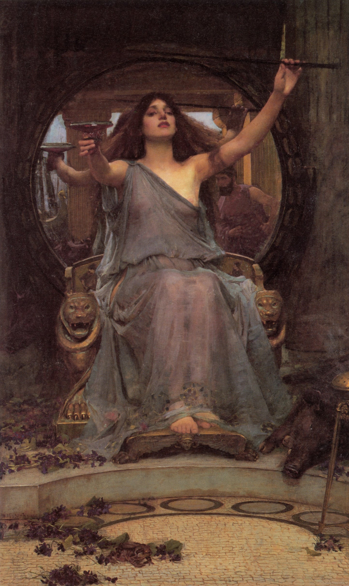 Circe Offering the Cup to Odysseus, vintage artwork by John William Waterhouse, 12x8" (A4) Poster