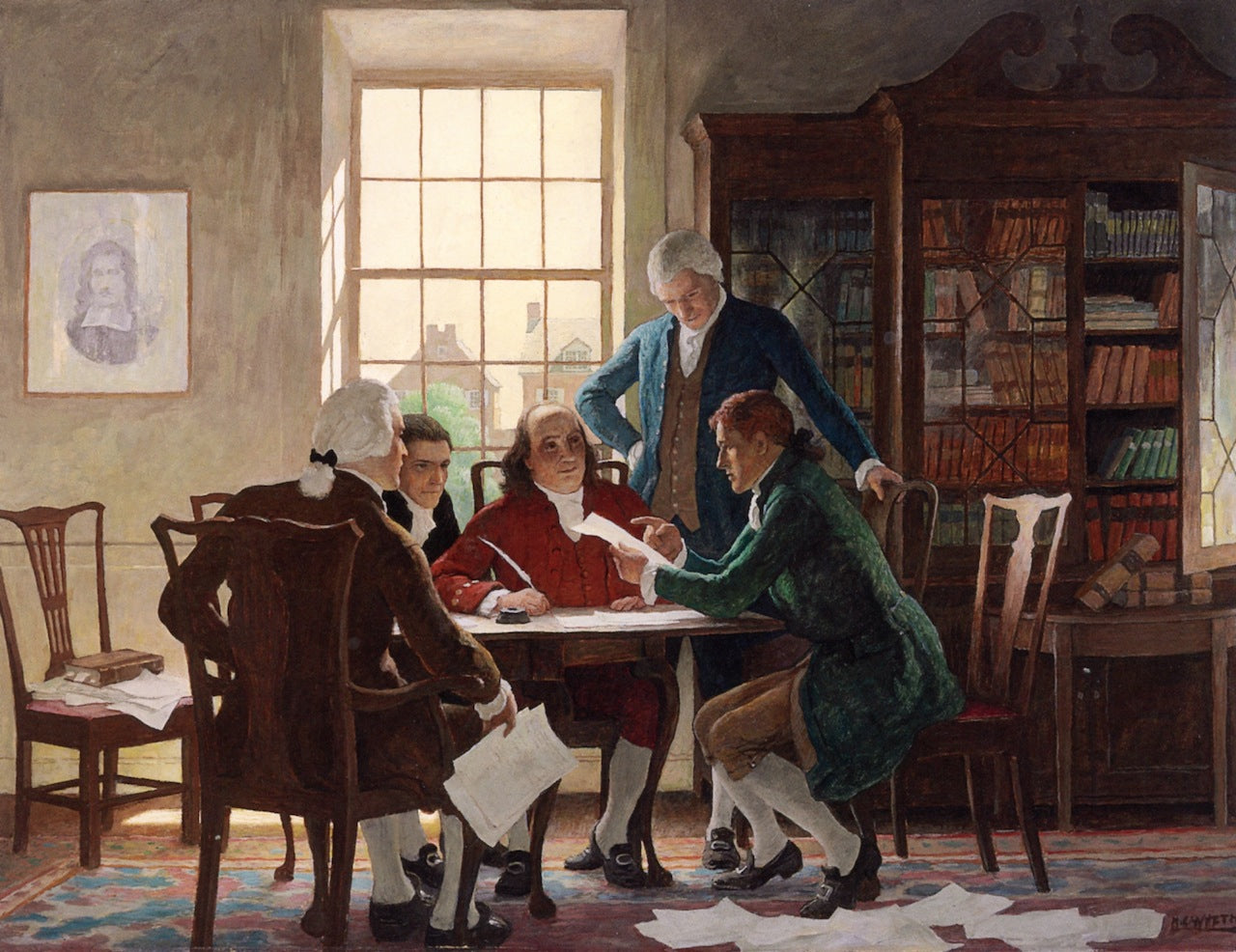 ration of Independence - 1776 by Newell Convers (N.C.) Wyeth,16x12(A3) Poster