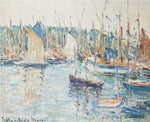 Boats in Port, vintage artwork by Blanche Hoschede-Monet, 12x8" (A4) Poster