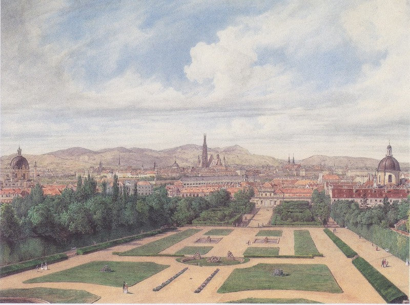 View of Vienna from the Belvedere, vintage artwork by Leander Russ, A3 (16x12") Poster Print