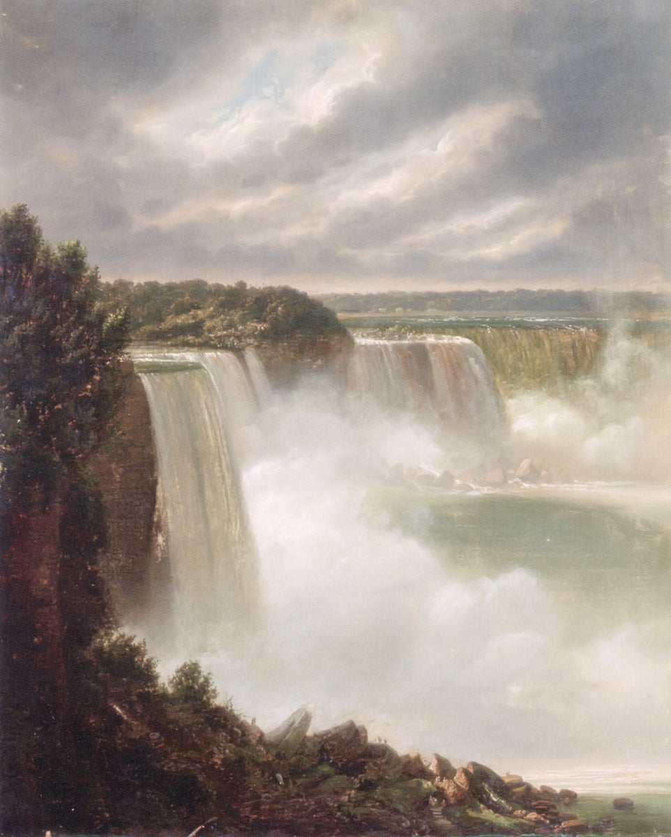Cloudy Day, Niagara Falls, vintage artwork by Ferdinand Richardt, A3 (16x12") Poster Print