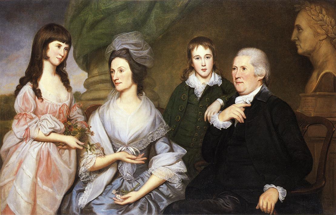 Robert Goldsborough and Family, vintage artwork by Charles Willson Peale, 12x8" (A4) Poster