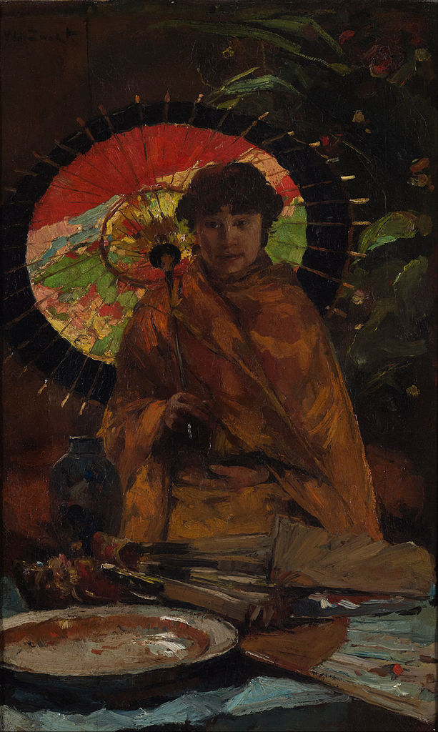 Girl with Japanese Parasol by Willem de Zwart,A3(16x12")Poster
