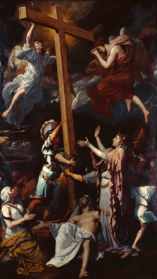 The Invention of the Cross, vintage artwork by Bertholet Flemalle, 12x8" (A4) Poster