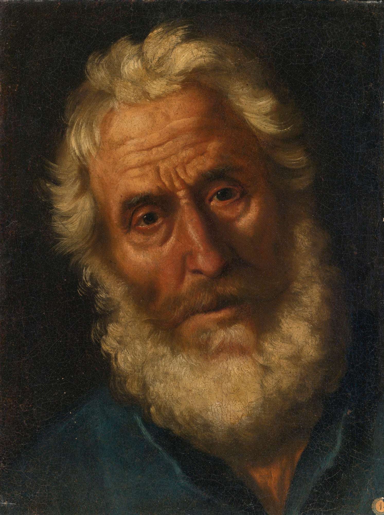 Head of a Philosopher, vintage artwork by Gaspare Traversi, 12x8" (A4) Poster