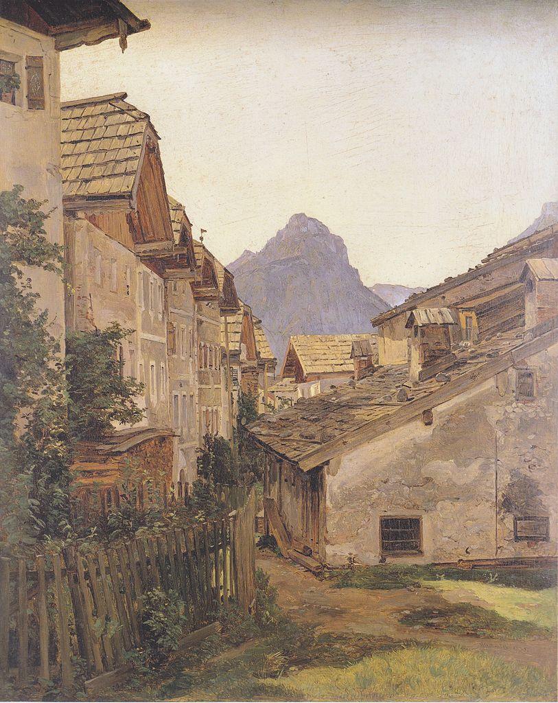 Pfamgasse in St. Wolfgang, vintage artwork by Ferdinand Georg Waldmüller, A3 (16x12") Poster Print