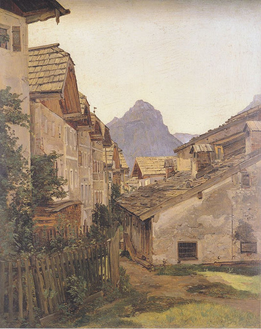 Pfamgasse in St. Wolfgang, vintage artwork by Ferdinand Georg Waldmüller, A3 (16x12") Poster Print