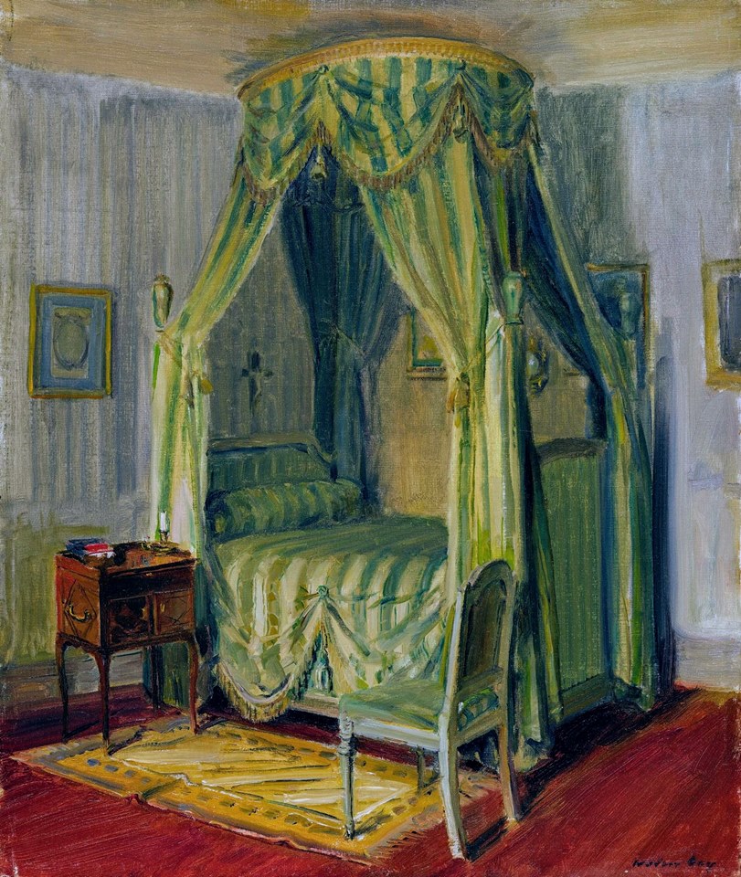 Bedroom interior, vintage artwork by Walter Gay, 12x8" (A4) Poster