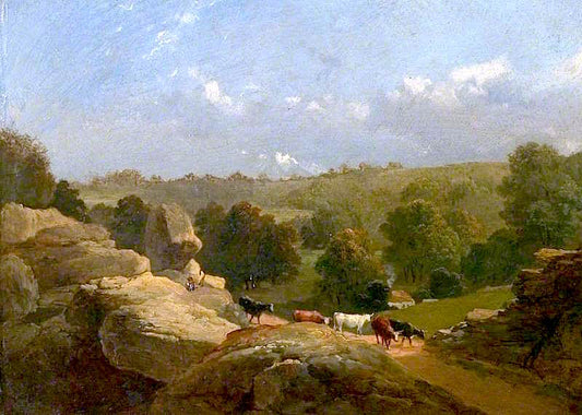 Matlock Dale, Derby shire, vintage artwork by Edmund Marriner Gill, A3 (16x12") Poster Print