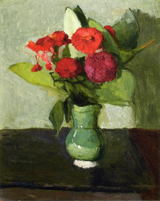 Bouquet of Flowers in a Green Vase, vintage artwork by Albert Marquet, 12x8" (A4) Poster