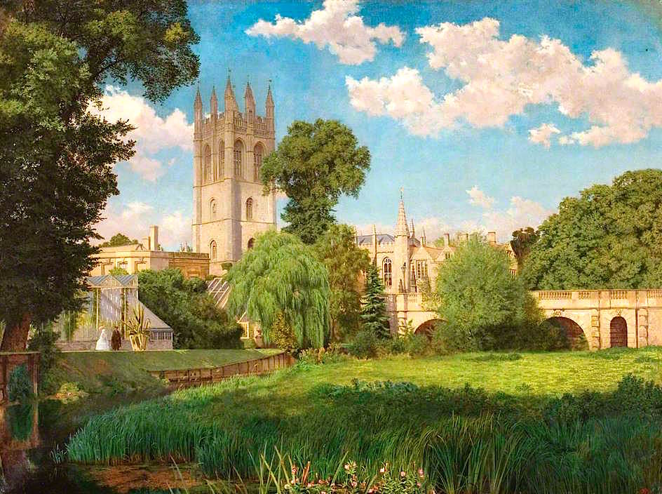 Magdalen Bridge and College, Oxford, vintage artwork by John Mulcaster Carrick, 12x8" (A4) Poster