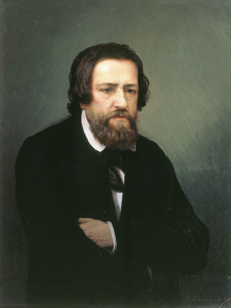 Portrait of Painter Alexander Ivanov, vintage artwork by Sergei Postnikov, 12x8" (A4) Poster